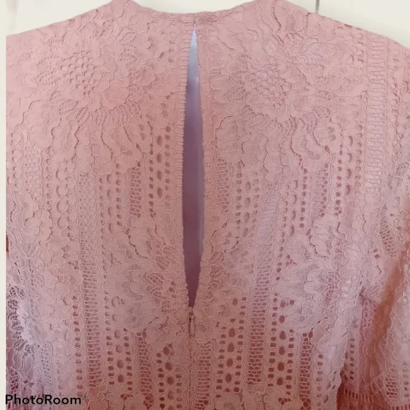 H&M Women's Blush Lace Mini Dress - Picture 6 of 15